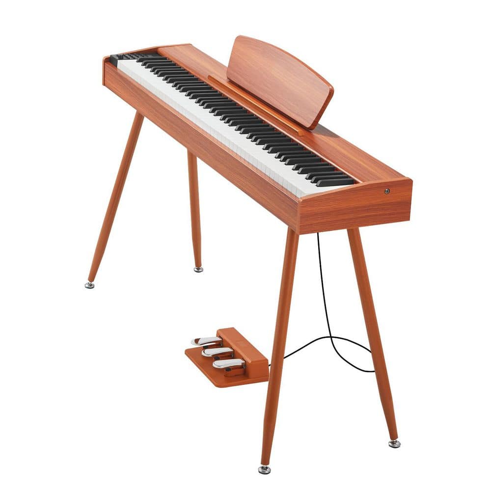88-Key Weighted Digital Piano, Electric Keyboard with Stand, Triple Pedal, 280 Tones, Wireless, for Beginners, Wood