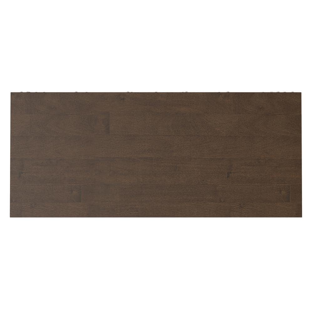 Walnut Brown Solid Wood and Metal 2-Door Sideboard Buffet