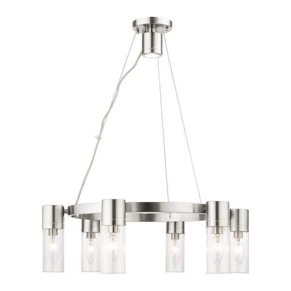 Livex Lighting Midtown 7 Light Brushed Nickel Chandelier