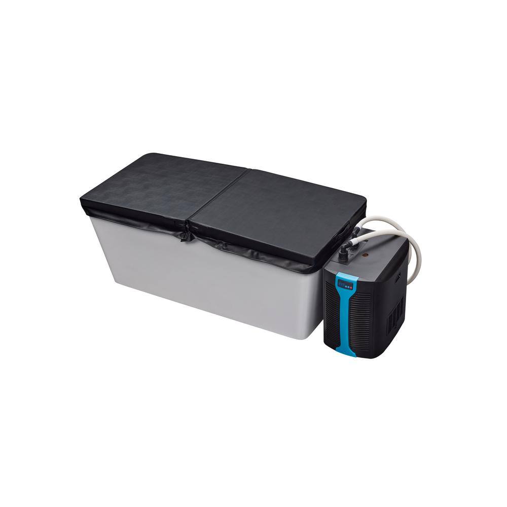 Gloss White Rectangle PVC Cold Plunge Tub with Electric Heater