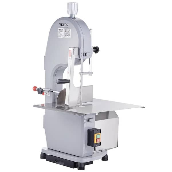 VEVOR Commercial Electric Meat Bandsaw 1100-Watts Stainless Steel Bone Saw Machine Frozen Meat Cutter, Silver