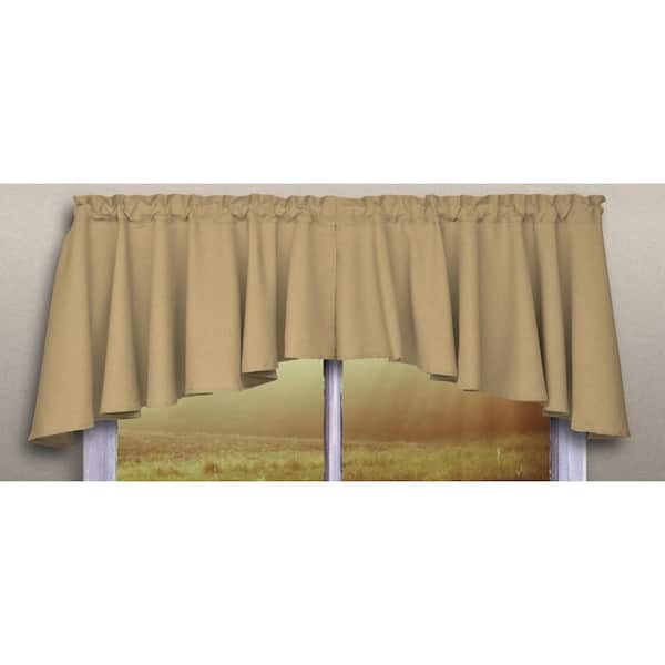 RICARDO Glasgow 62 in. W x 54 in. L Woven Rod Pocket Swags in Harvest (2-Pack)
