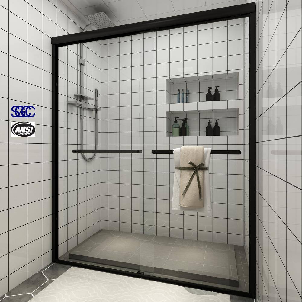 TOOLKISS 56 In 60 In W X 72 In H Sliding Framed Shower Door In 