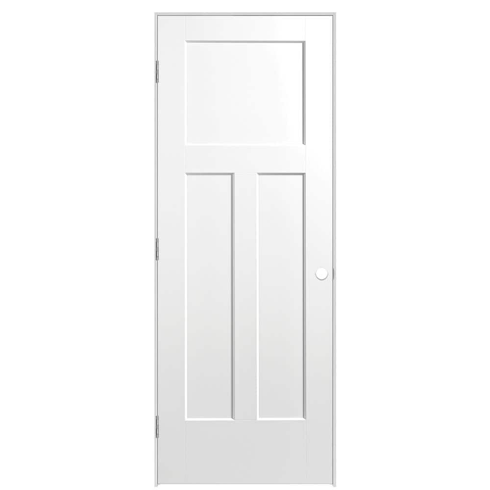 30 in. x 80 in. 3-Panel Winslow Right-Hand Hollow Core Ultra-Pure White Molded Composite Single Prehung Interior Door price history on PriceWatchPro