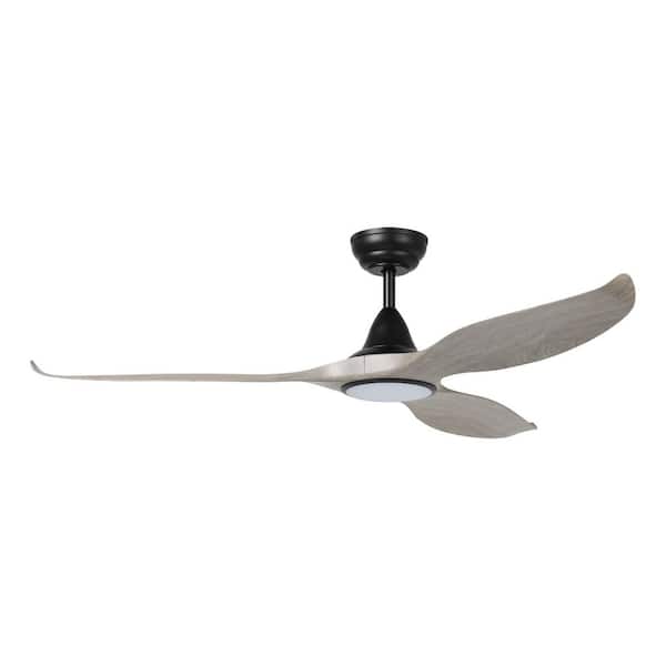 Tirol 60 in. Indoor Black Ceiling Fan with Warm White Integrated LED