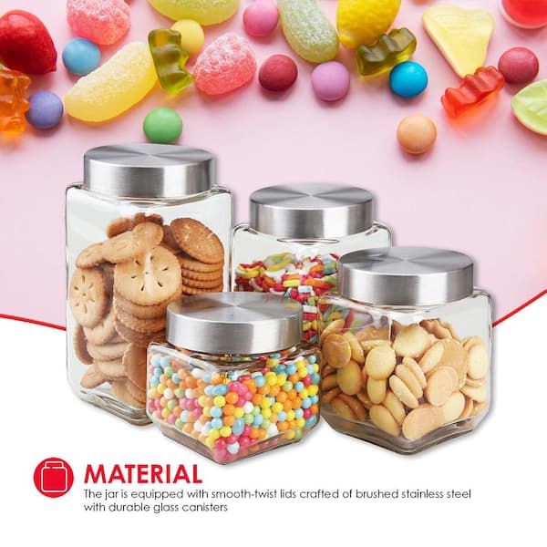 Glass Canisters w/ Lids (Set-3)