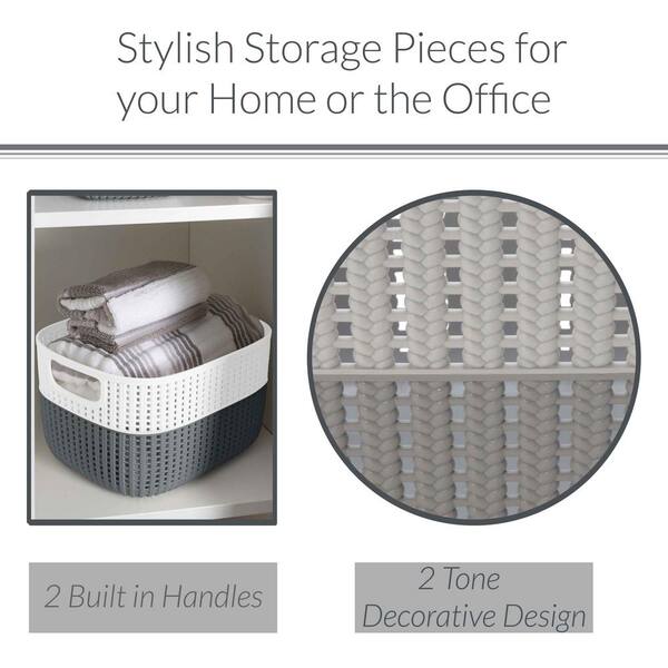 SIMPLIFY 6 in. H x 9 in. W x 11 in. D Gray Plastic Cube Storage