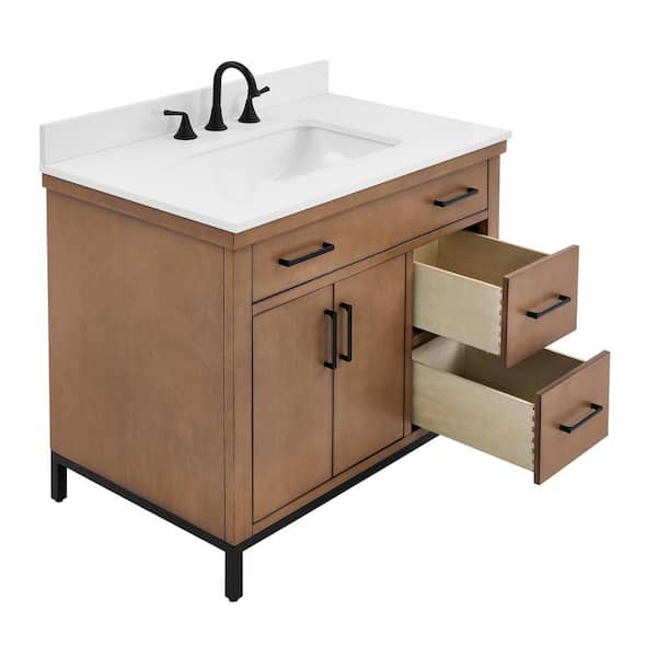 Runfine Loren 36 in. Single Sink Freestanding Gunny Bath Vanity