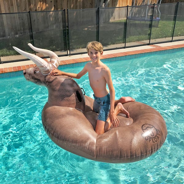 Inflatable bull 2024 pool float