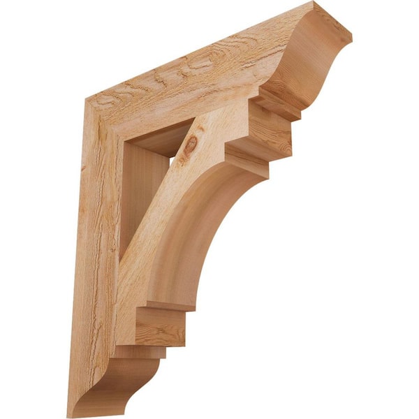 Ekena Millwork 6 in. x 30 in. x 26 in. Western Red Cedar Merced Traditional Rough Sawn Bracket