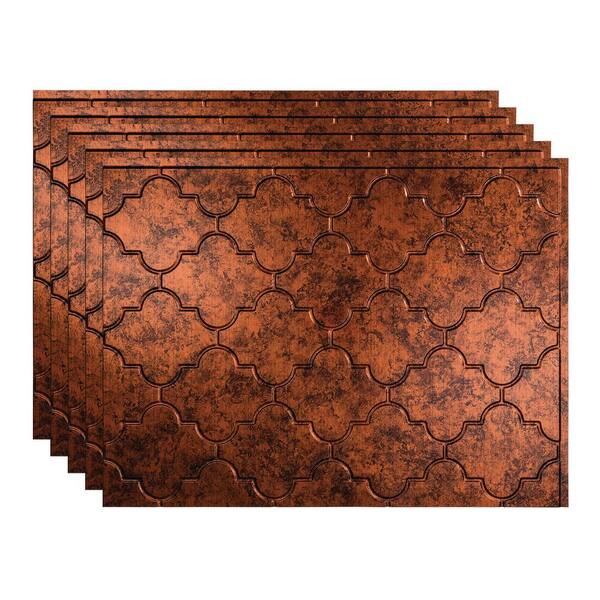 Fasade Monaco 18 in. x 24 in. Moonstone Copper Vinyl Decorative Wall