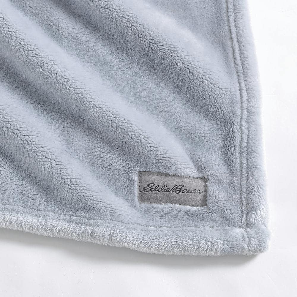 Ultra Lux Soft Plush Gray Reversible Throw Blanket