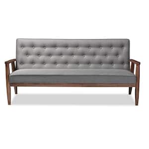 Sorrento 71 in. Square Arm 4-Seater Sofa in Gray