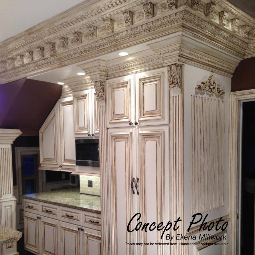 Emery Floral White Polyurethane Crown Moulding 94.5"