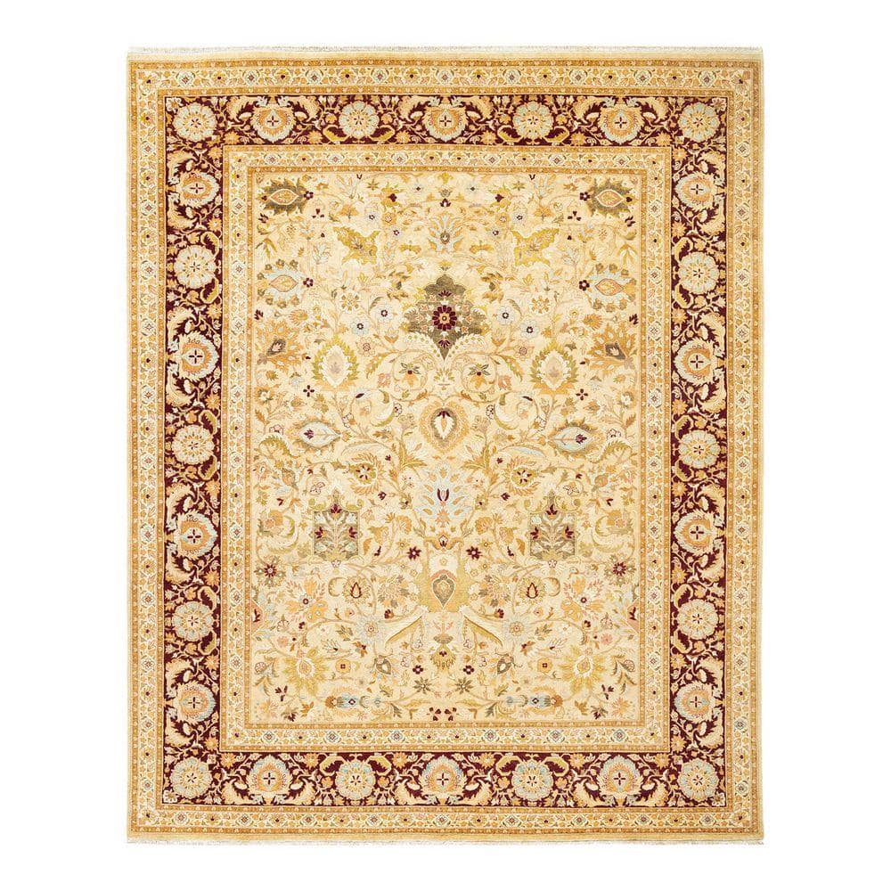 Chloe & Olivia Home Mogul Ivory 8 ft. x 10 ft. Oriental Wool Indoor ...