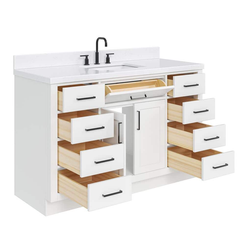 Hepburn 54" White Freestanding Single Basin Vanity Set