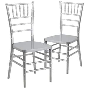 Silver Resin Chiavari Chairs (Set of 2)