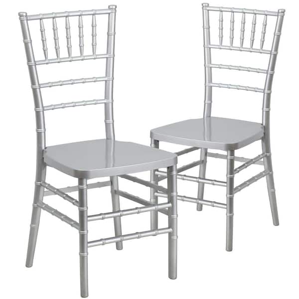 Carnegy Avenue Silver Resin Chiavari Chairs (Set of 2)