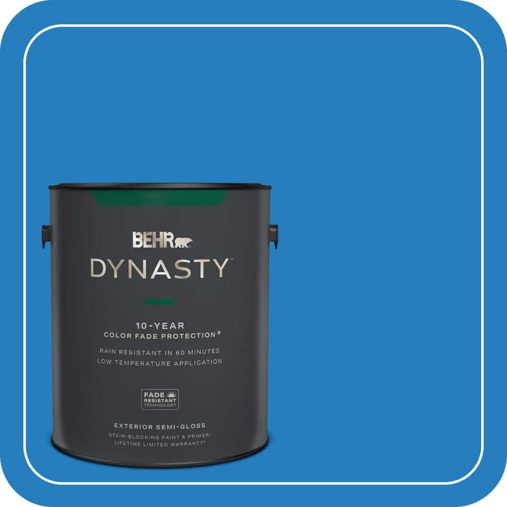 1 gal. #P510-6 Brilliant Blue Semi-Gloss Exterior Stain-Blocking Paint & Primer price history on PriceWatchPro