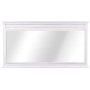 Cailla 60 in. W x 32 in. H Rectangular Wood Framed Wall Bathroom Vanity Mirror in White Wash