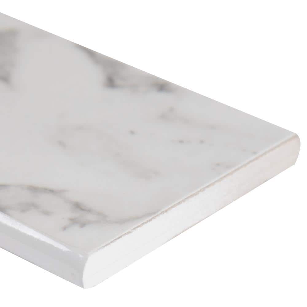 MSI Pietra Onyx Statuario Bullnose 3 in. x 18 in. Polished Porcelain Wall Tile (10 sq. ft./Case) -  NONYSTA3X18BNG