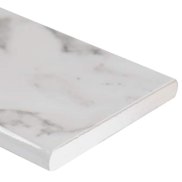 MSI Pietra Onyx Statuario Bullnose 3 in. x 18 in. Polished Porcelain Wall Tile  (15 linear ft./Case)