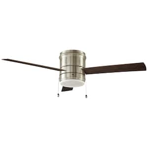 Gamali 52 in. LED Indoor Brushed Nickel Ceiling Fan with Light Kit