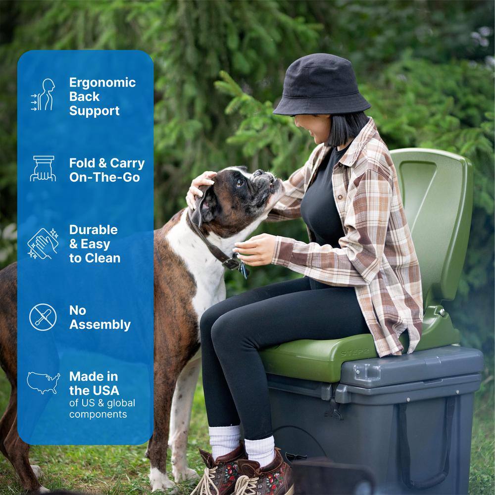 Olive Green Resin Foldable Portable Outdoor Chair