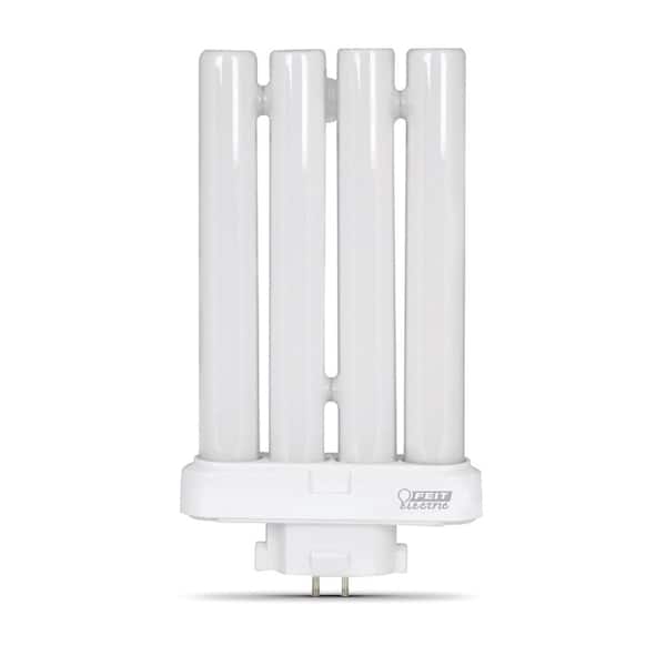 Feit Electric 27-Watt PL CFLNI Quad Tube 4 Pin Plug-in GX10Q-4 Base Compact Fluorescent Tube CFL Light Bulb, Daylight 6500K