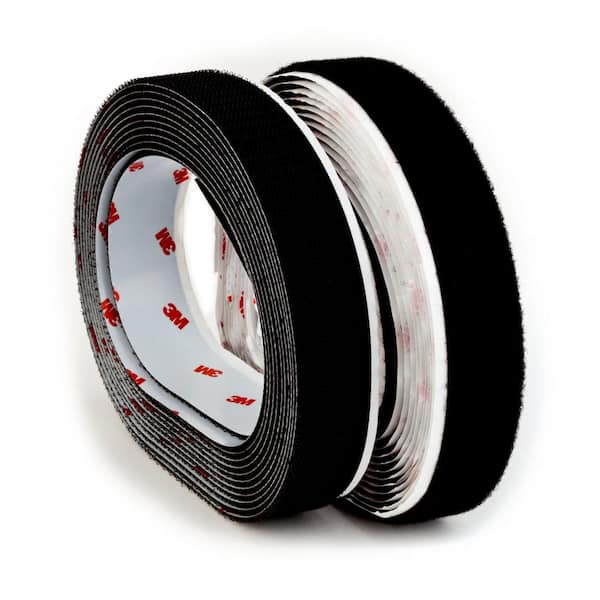 3/4 in. x 5 ft. Black Indoor Fasteners, 1 Set of Strips