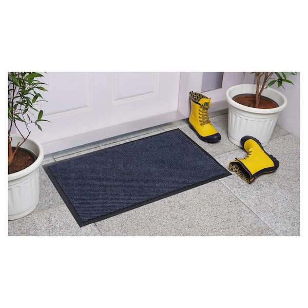 Envelor Indoor Outdoor Doormat Blue 24 in. x 36 in. Stripes Floor Mat, Stripes - Blue