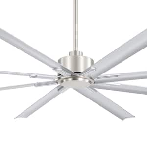 7 ft. Indoor/Covered Outdoor Nickel Industrial HVLS Ceiling Fan with 8-Alumminu Blades and Remote for Commercial Rooms