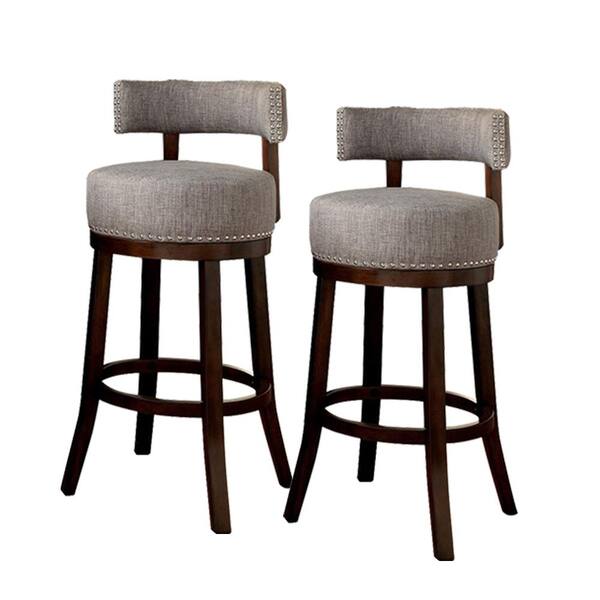 Lynsey 38.25 in. Dark Oak Low Back Wood 30 in. Bar Stool
