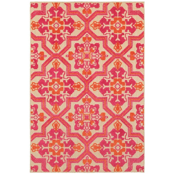 Home Decorators Collection Sarita Strawberry 5 ft. x 8 ft. Outdoor Patio Area Rug