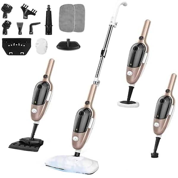 Commercial Corded Steam Cleaner for Hardwood, Tile, Carpet,Windows and Rose Gold, Adjustable Steam Plus 11-Accessories