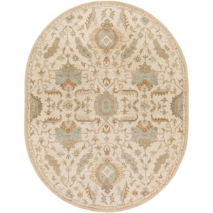 Matthias Ivory 6 ft. x 9 ft. Oval Indoor Area Rug