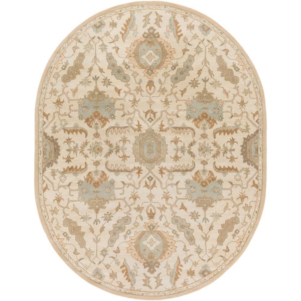 Livabliss Matthias Ivory 8 ft. x 10 ft. Oval Indoor Area Rug