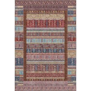 Mayfield Premium Machine Washable Abstract AMF2160 Red 3 ft. x 5 ft. Area Rug