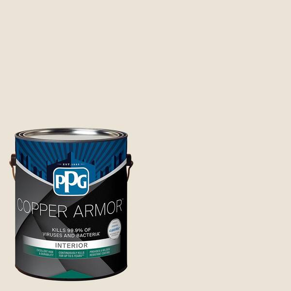 COPPER ARMOR 1 gal. PPG1085-1 Blank Canvas Eggshell Antiviral and Antibacterial Interior Paint with Primer