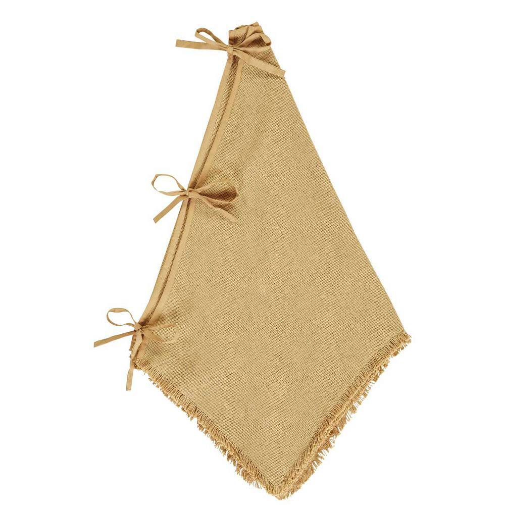 Natural Burlap 48-Inch Star-Shaped Christmas Tree Skirt