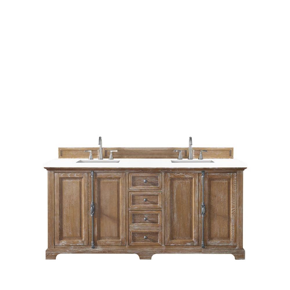 Providence 72.0 in. W x 23.5 in. D x 34.3 in. H Bathroom Vanity in Driftwood with White Zeus Quartz Top price history on PriceWatchPro