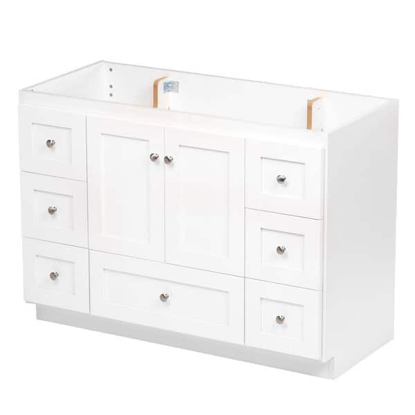 Simplicity by Strasser Shaker 48 in. W x 21 in. D x 34.5 in. H Bath Vanity Cabinet without Top in Winterset
