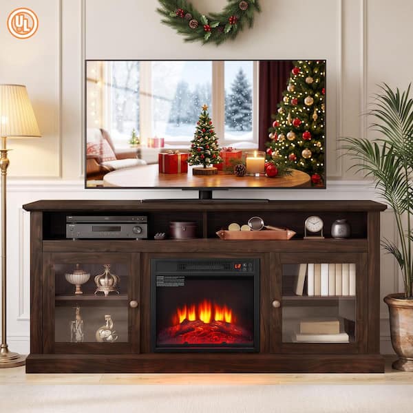 ToolCat 60 in. Freestanding TV Stand in Brown with 18 in