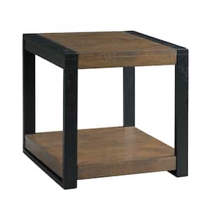 Enrico 24 in. Walnut Square Wood End Table