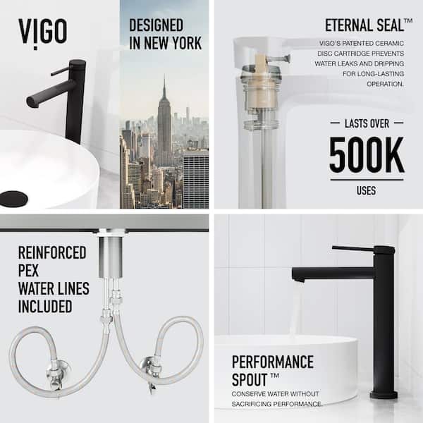 VIGO Jewel 11 in. Single Hole Single Handle Vessel Sink Faucet in