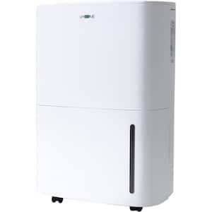 120 pt. 6,000 sq.ft. Dehumidifier in. White with Large Bucket and Drain Hose for Basement, Garage, with Auto Defrost