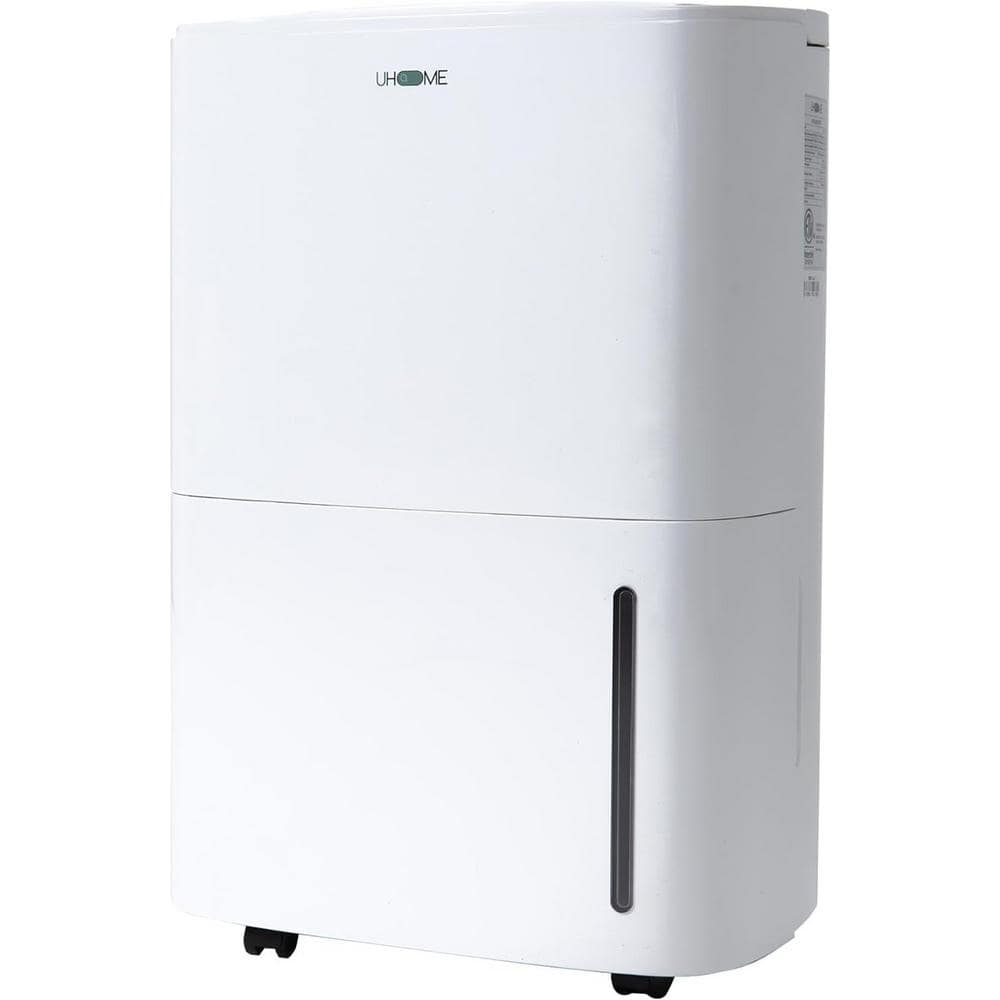 Uhome 120 Pints White Digital Dehumidifier with Drain Hose