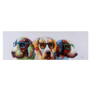 20 in. H x 60 in. W "Cool Dogs" Artwork in Acrylic Canvas Wall Art