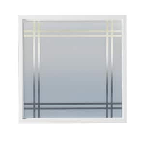 35.5 in. x 35.5 in. Prairie Silkscreened Decorative Glass White Vinyl Replacement Frame Window