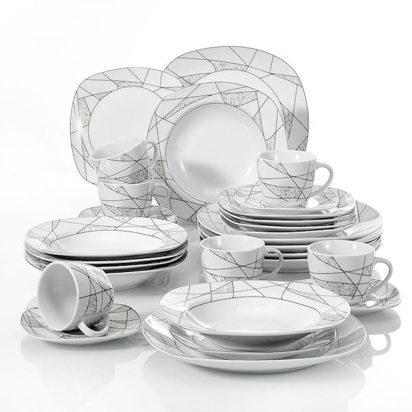 28 Piece Crockery tableware Combined Service Porcelain 6 Models